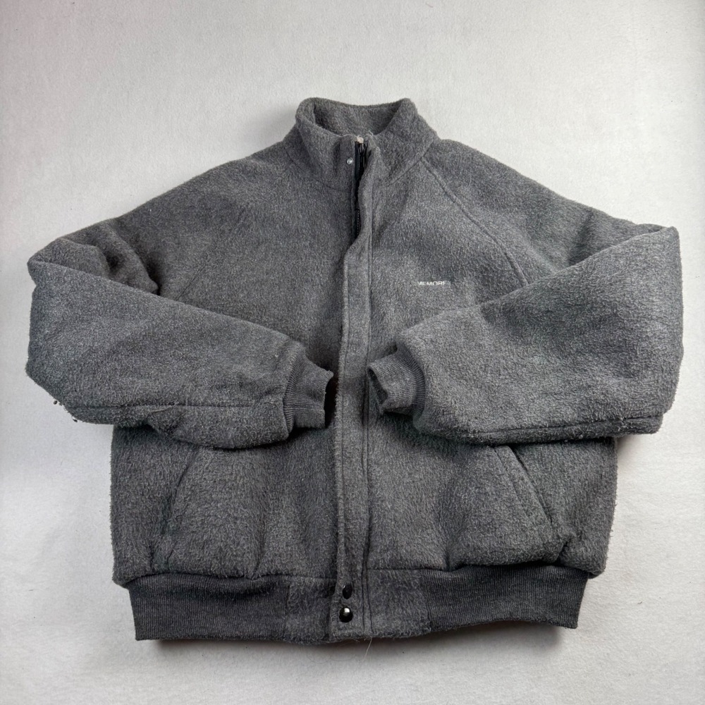 Swingster Vintage Memorex Fleece Bomber Jacket Grey Sherpa Lined Mens XL USA